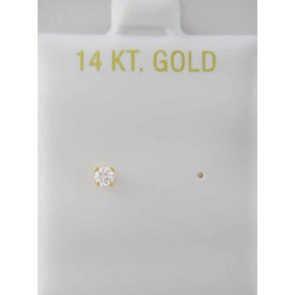 Genuine 0.10 Cts Diamond Stud Single Earring 14k Yellow Gold